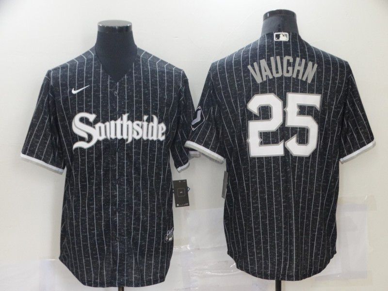 Men Chicago White Sox #25 Vaughn City Edition Black Game Nike 2021 MLB Jerseys->mlb hats->Sports Caps